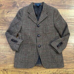 Polo Ralph Lauren Italian wool tweed plaid boys Blazer sports coat 7